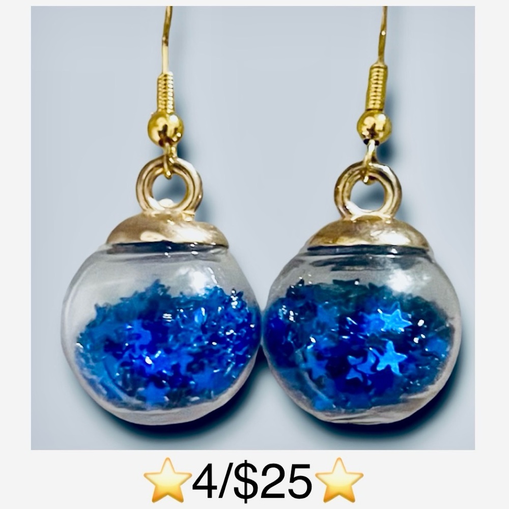 Handmade Ornament Earrings w/ Gold Plated S925 Sterling Silver Fishhook Backs